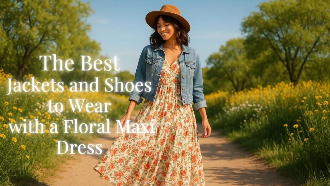 Floral Maxi Dress - Jackets and Shoes