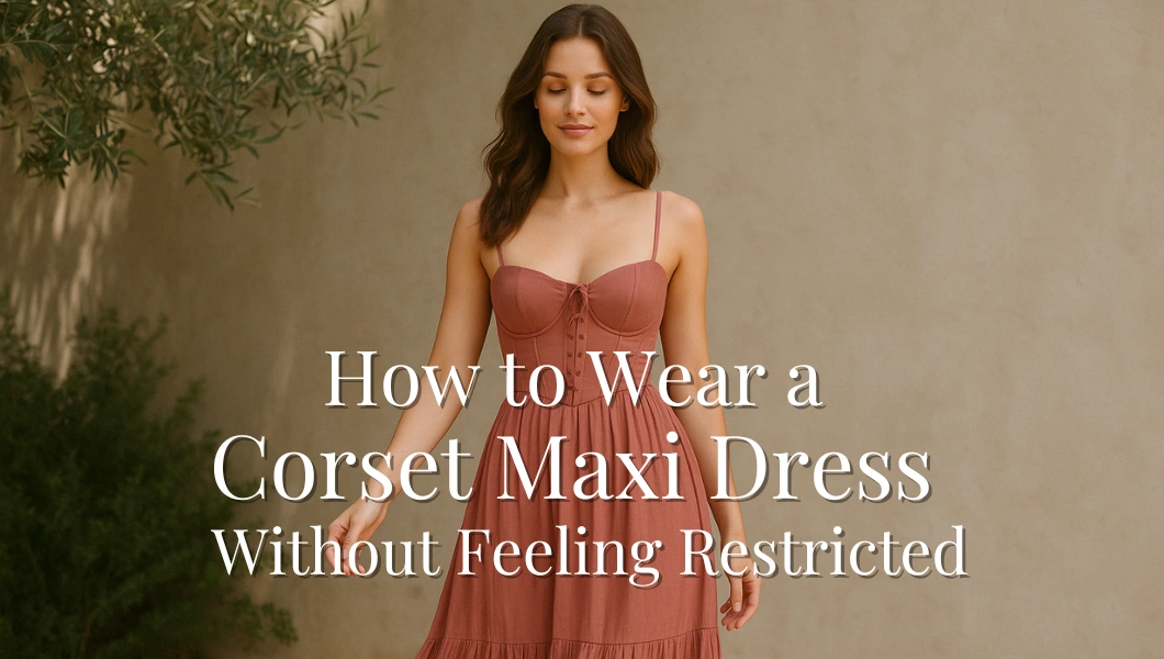 How to Wear a Corset Maxi Dress Without Feeling Restricted