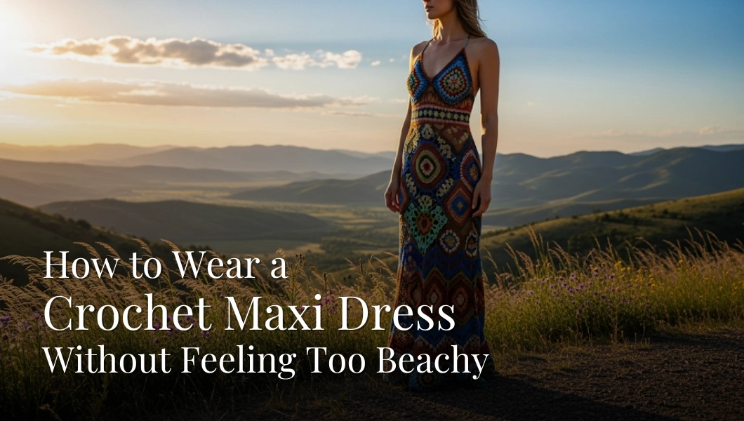 How to Wear a Crochet Maxi Dress Without Feeling Too Beachy