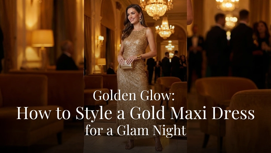 How to Style a Gold Maxi Dress