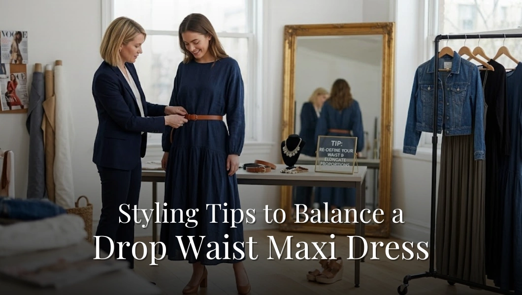 style tips for drop waist maxi dress